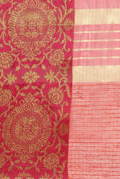 Bhelpuri Red Cotton Kota Doria Jacquard work Traditional Saree with Blouse Piece