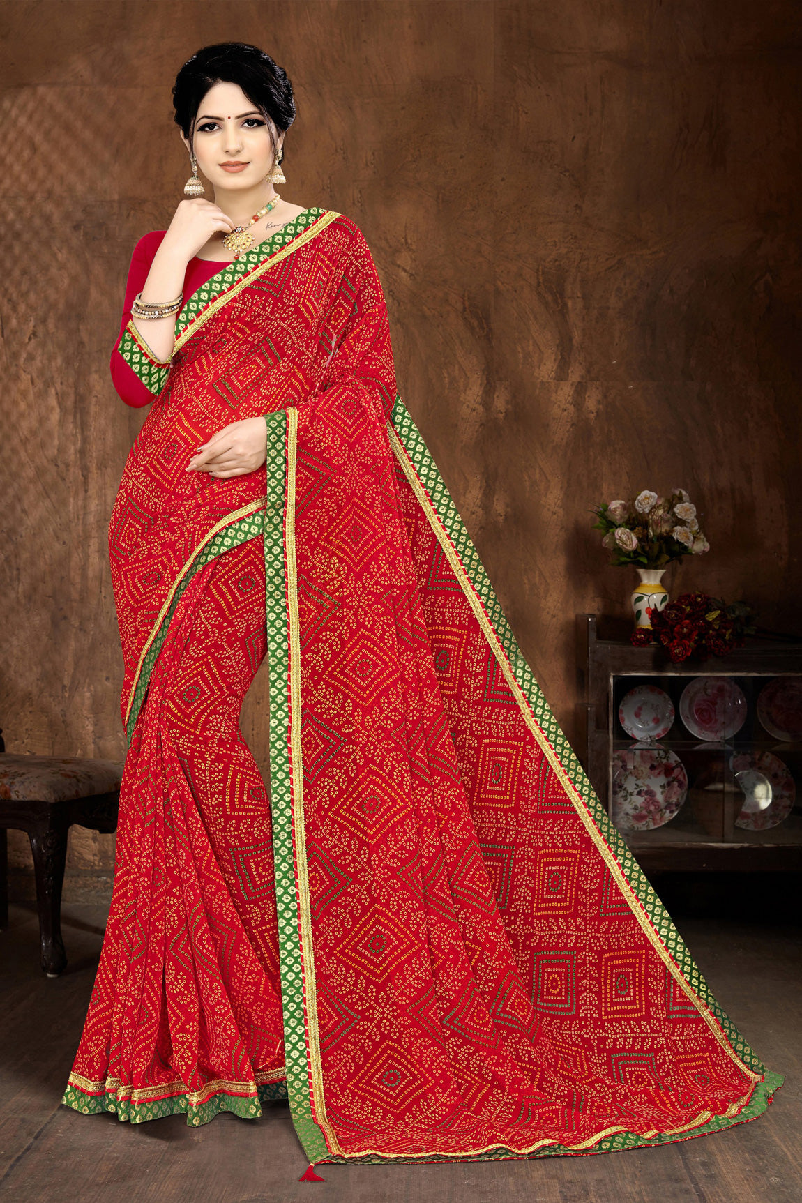 Bandhani Sarees - Buy Latest Collection of Bandhani Sarees for Women online  2023