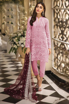 Bhelpuri Pink Butterfly Net Designer Party Wear Pakistani Suit