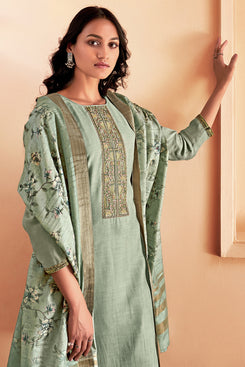 Admyrin Aqua Viscose Muslin Designer Viscose Muslin Salwar Suit