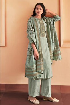 Admyrin Aqua Viscose Muslin Designer Viscose Muslin Salwar Suit
