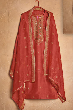 Bhelpuri Red Pure Cotton lawn Designer Party Wear Plazzo Suit