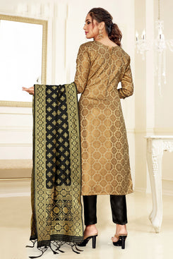 Admyrin Gold Cotton Silk Designer Festive Wear Salwar Suit