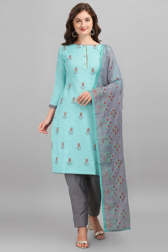 Admyrin Aqua Cotton Latest Designer Party Wear Salwar Suit