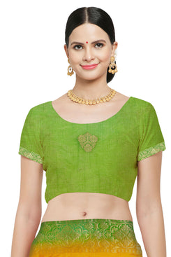 Admyrin Yellow Banarasi Art Silk Woven Designer Party Wear Saree with Blouse Piece