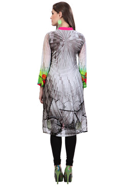 Admyrin Grey Georgette Printed Kurti