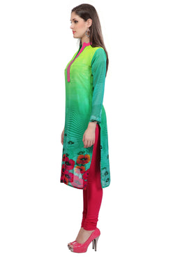 Admyrin Aqua Georgette Printed Kurti