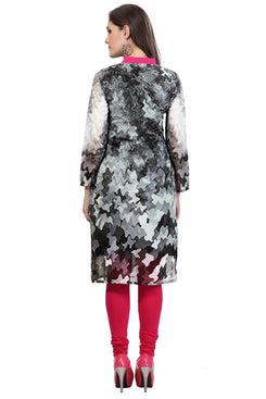 Admyrin Grey Georgette Printed Kurti