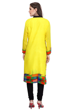 Admyrin Yellow Georgette Printed Kurti
