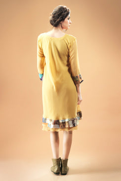 Cream Georgette Digital Printed kurti