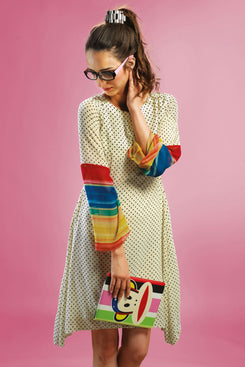 Cream Georgette Digital Printed Kurti