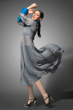 Blue Georgette Digital Print Tunic