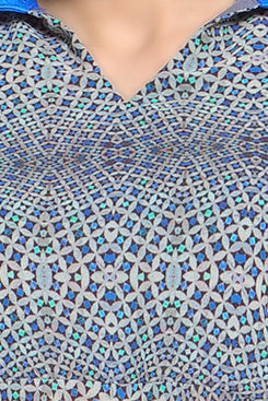 Blue Georgette Digital Print Tunic
