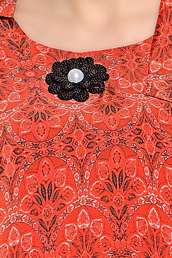 Orange Crepe Digital Print Tunic