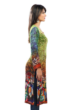 Multi Colour Georgette Digital Printed Kurti
