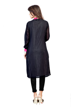 Black Georgette Digital Printed Kurti