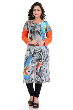 Digital Printed Multi Colour Georgette Kurti