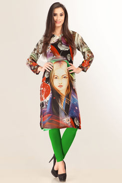 Multi-color Georgette Full Sleeves Kurti