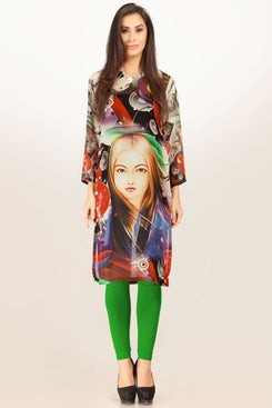 Multi-color Georgette Full Sleeves Kurti