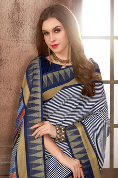 Bhelpuri Blue Manipuri Silk Saree