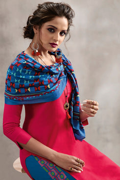 Admyrin Pink Rayon Ready to Wear Kurti with Bottom